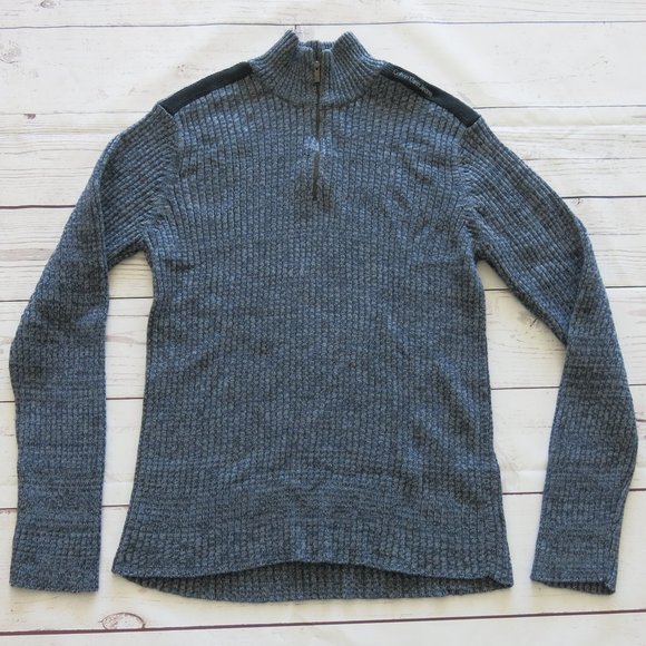 Calvin Klein Jeans Cable Knit 100% Cotton Long Sleeve 1/2 Zip Sweater - Size XL - Picture 2 of 8